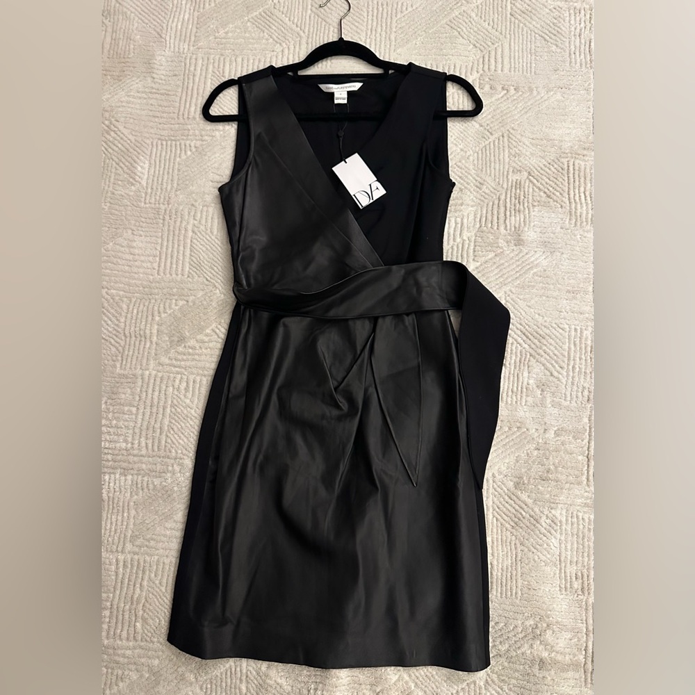 Diane Von Furstenberg Black Wrap Mini Dress